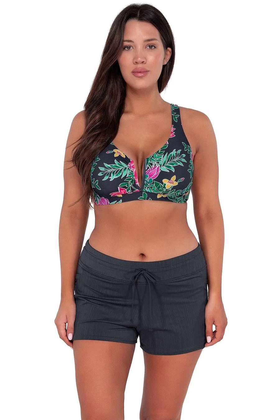 Alpine Butterfly Swim Women's Vienna V-Wire Top - Twilight Blooms Sunset Print Bikini