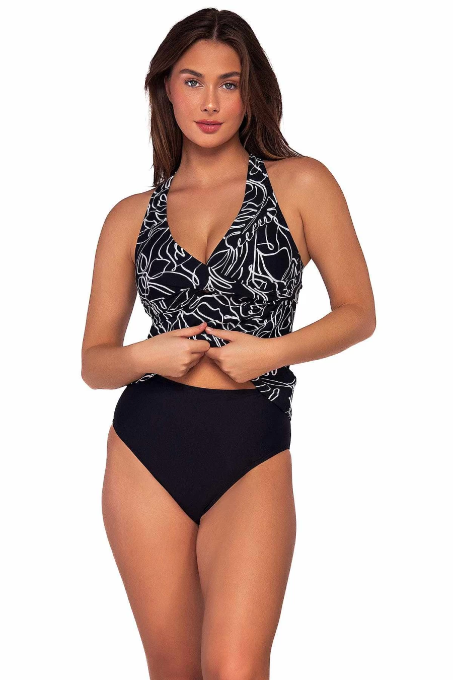 Alpine Butterfly Swim Women's Elsie Tankini Top - Floral Sunset Print Swimwear for Women