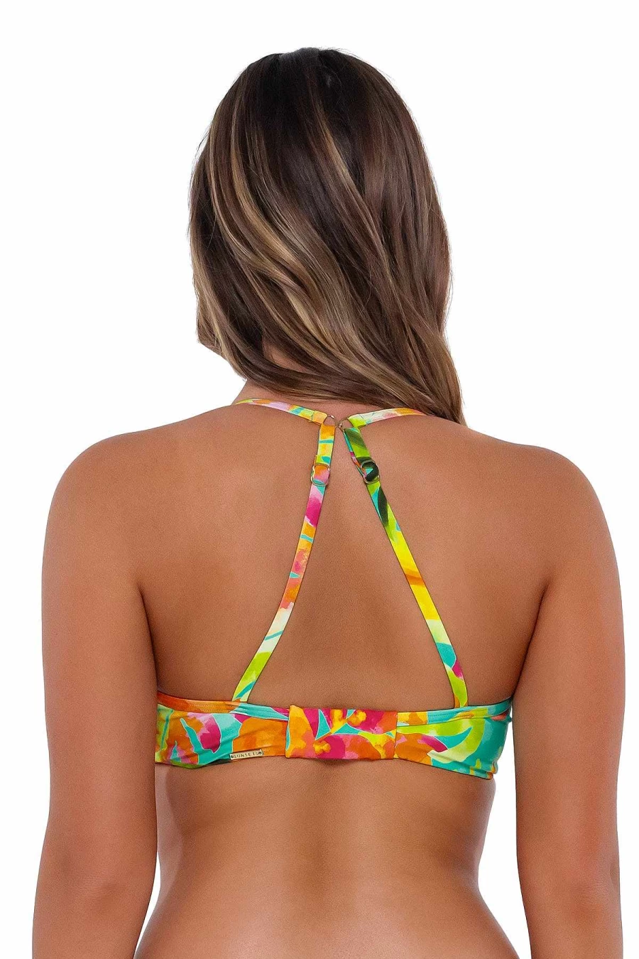 Alpine Butterfly Swim Women's Lush Luau Underwire Bikini Top - Tropical Sunset Print