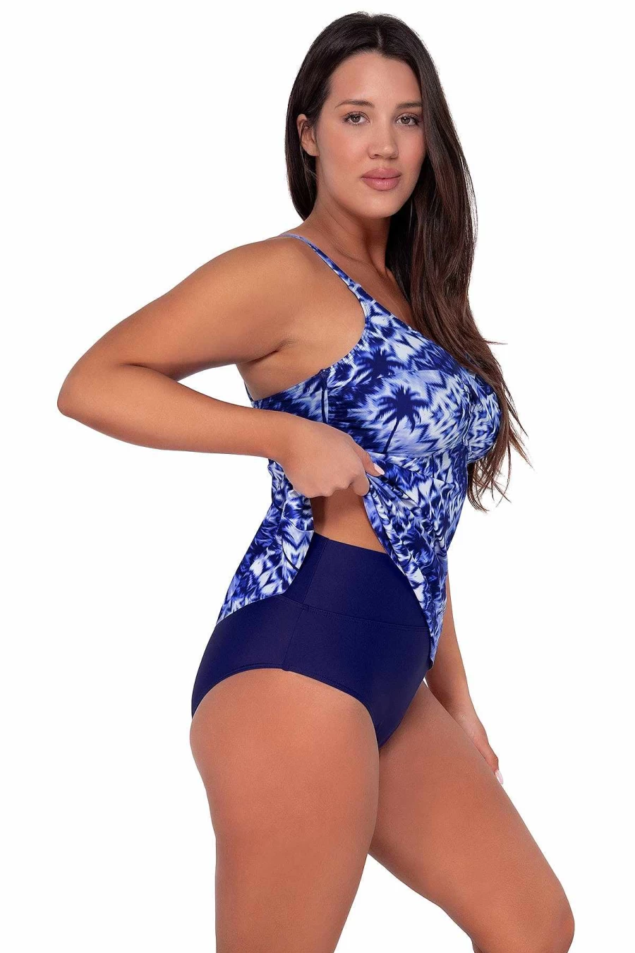 Alpine Butterfly Swim Women's Tulum Tori Tankini Top - Stylish Sunset Escape Swimwear