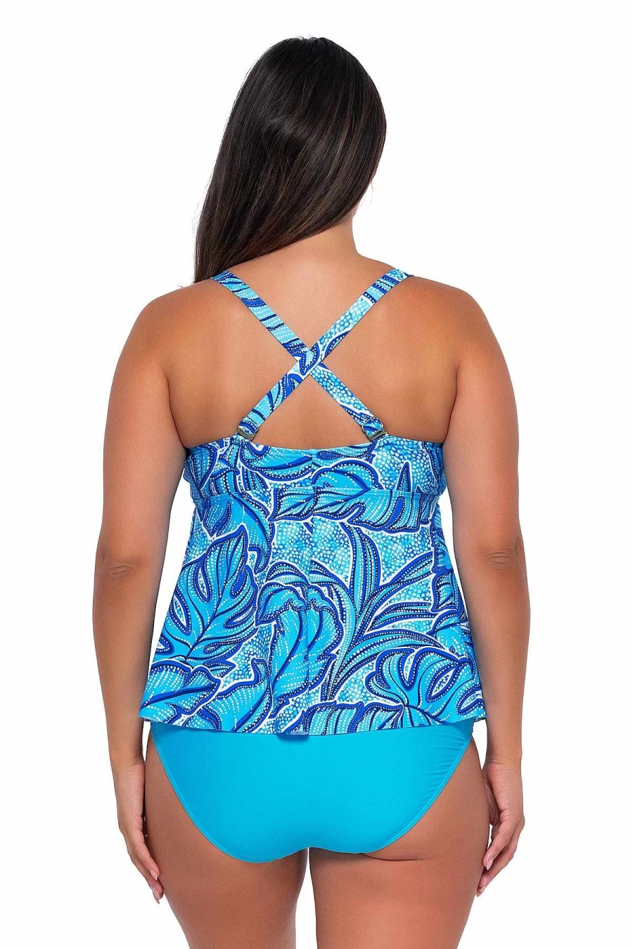 Alpine Butterfly Swim Women's Marin Tankini Top - Seaside Sunset Escape Vista Print