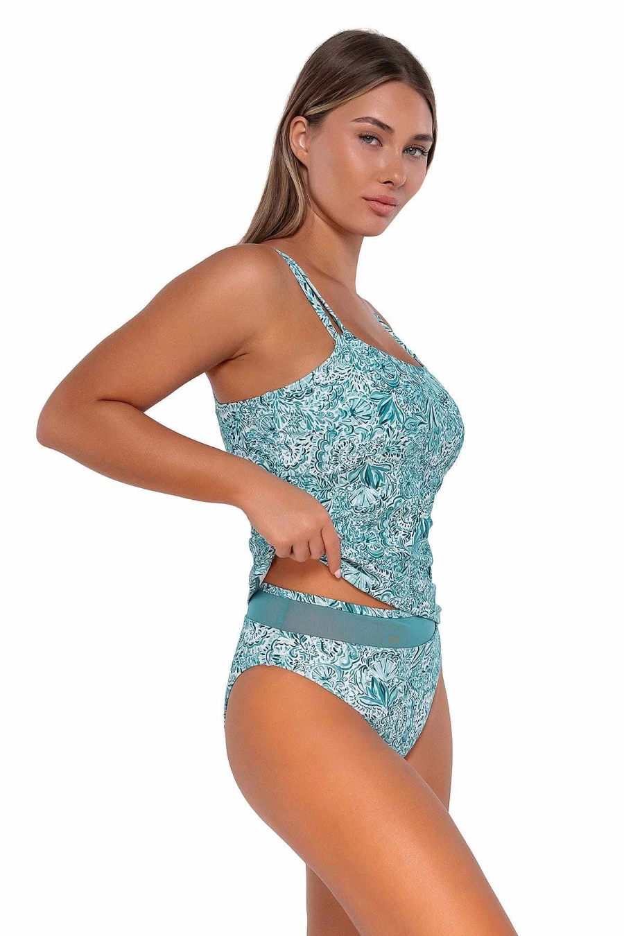 "Alpine Butterfly Swim Women's Taylor Tankini Top - Sunset By The Sea Print"