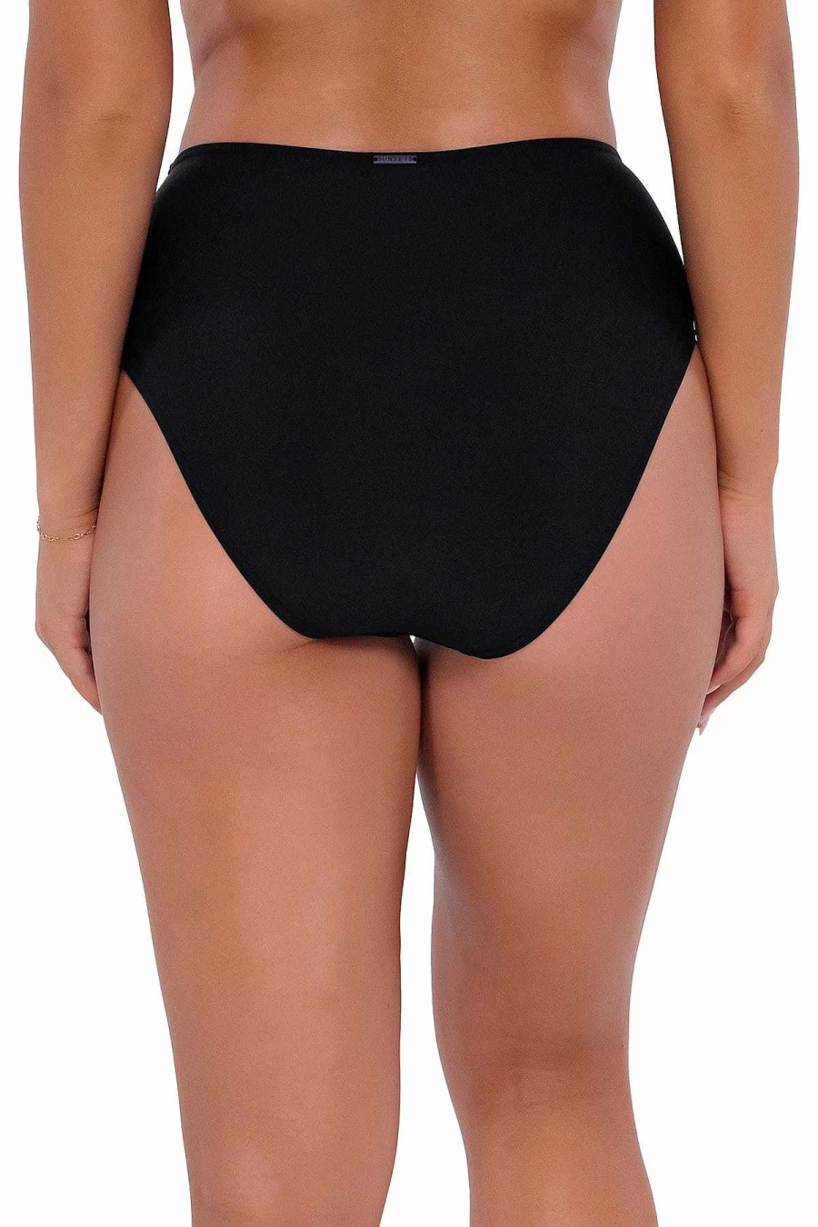 Alpine Butterfly Swim Women's Black High Waisted Sunset Print Swim Bottoms