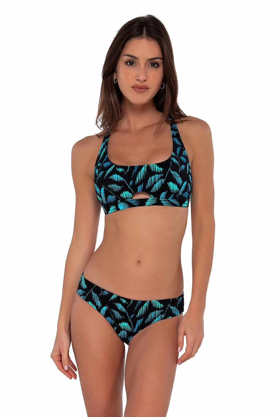 Alpine Butterfly Swim Women's Seagrass Texture Elsie Top - Boho Sunset Cascade Design
