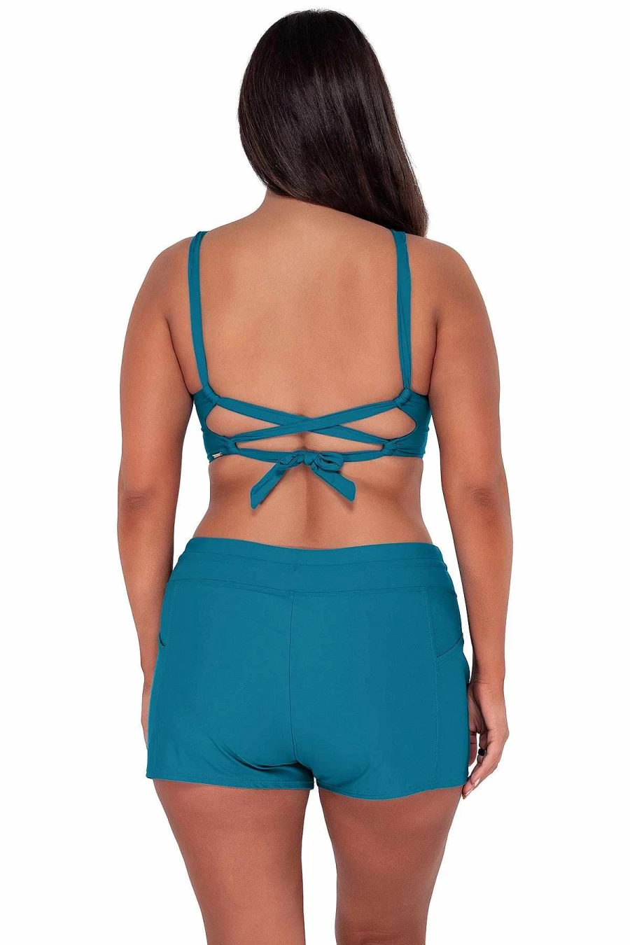 Alpine Butterfly Swim Women's Teal Elsie Top - Stylish Sunset Avalon Design for Beachwear
