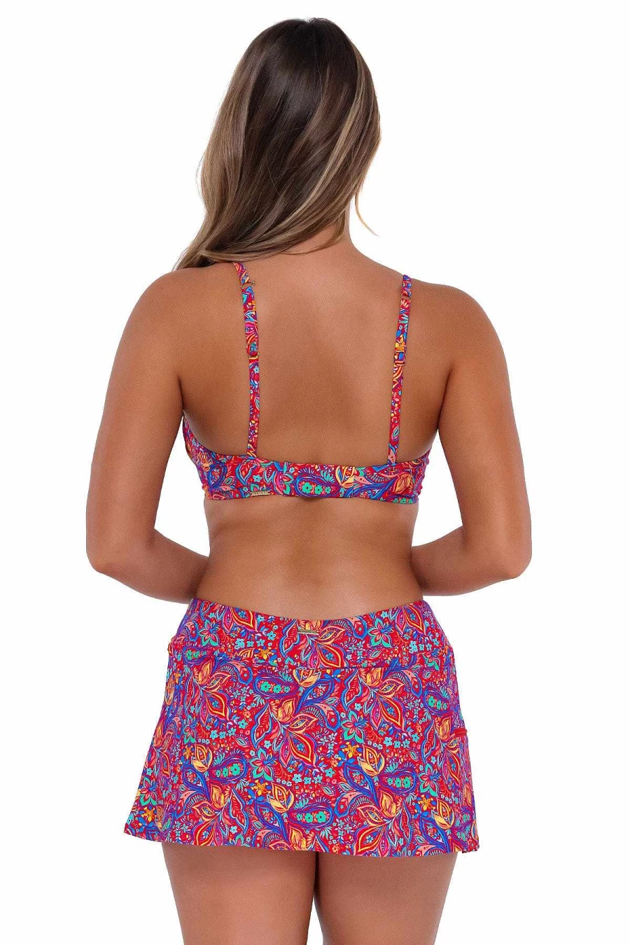 Alpine Butterfly Women's Sporty Paisley Print Swim Skirt for Beach & Pool