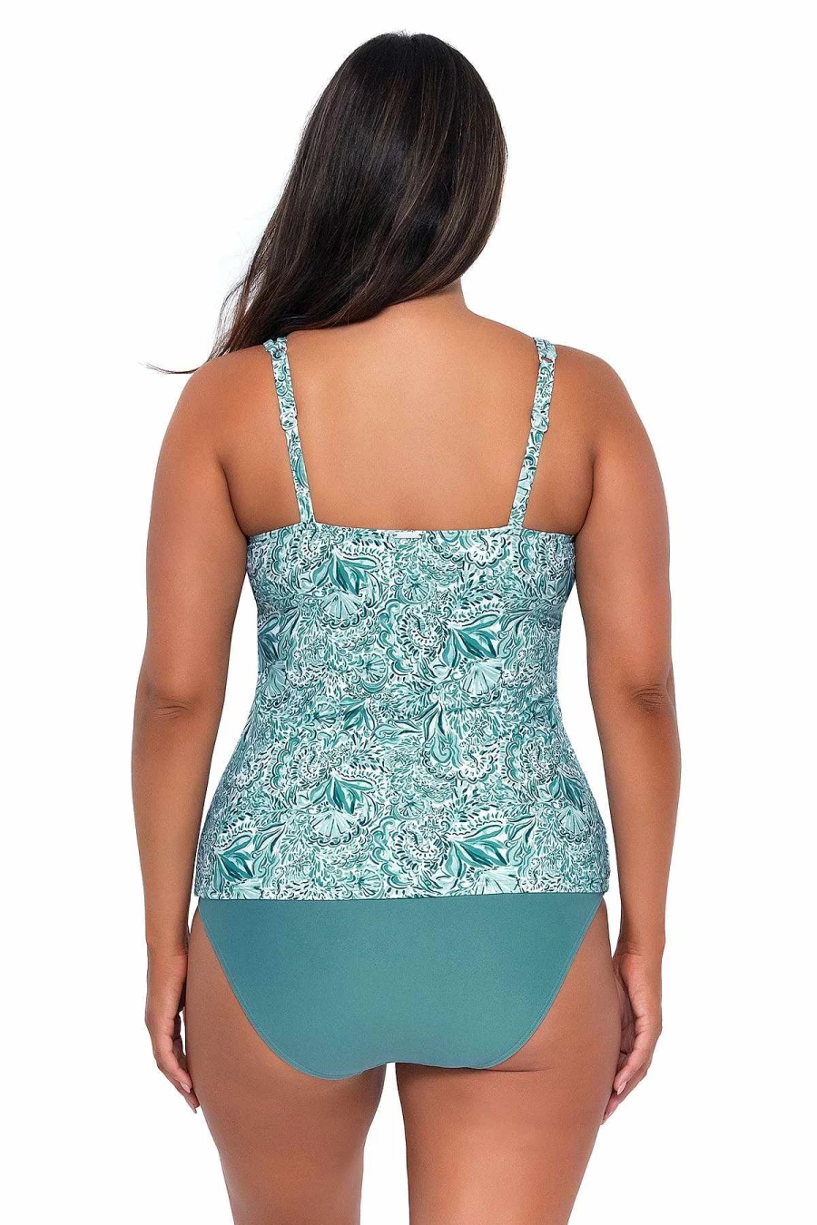 "Alpine Butterfly Swim Women's Taylor Tankini Top - Sunset By The Sea Print"