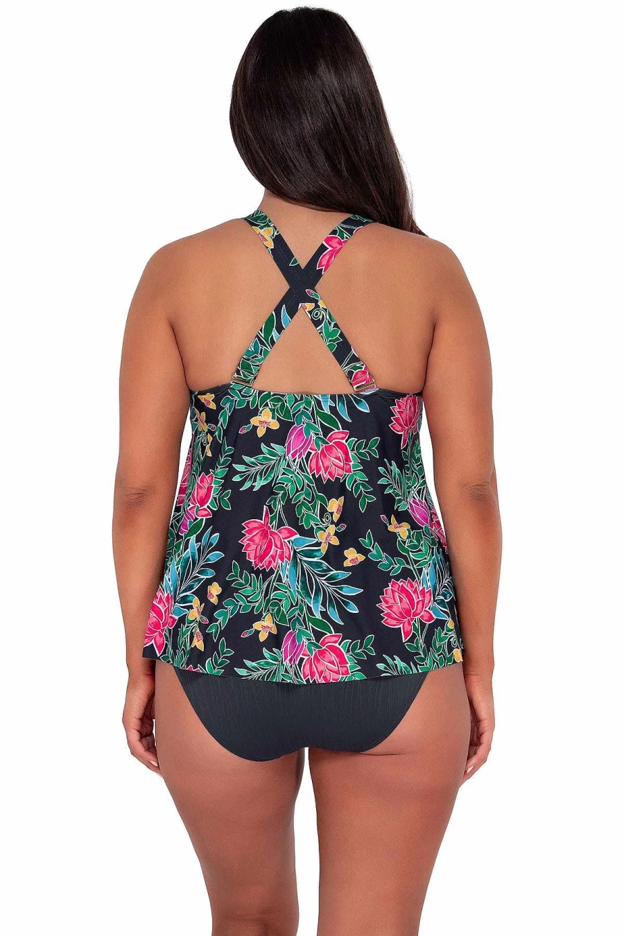 Alpine Butterfly Swim Women's Sadie Tankini Top - Twilight Blooms Sunset Escape Swimwear