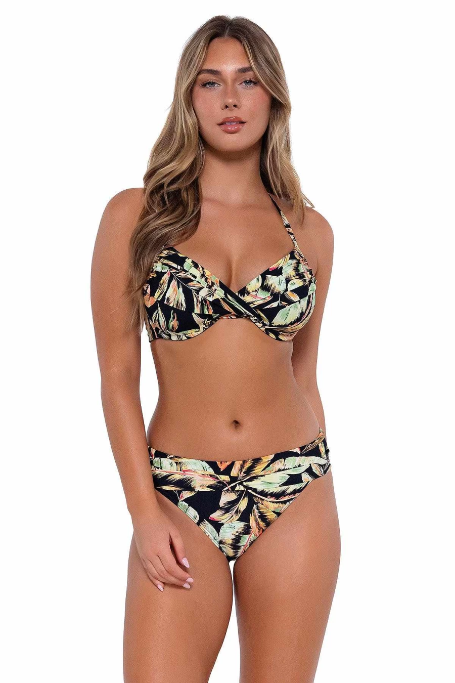 Alpine Butterfly Swim Women's Retro High Waist Hannah Bottom - Vintage Sunset Print Swimwear