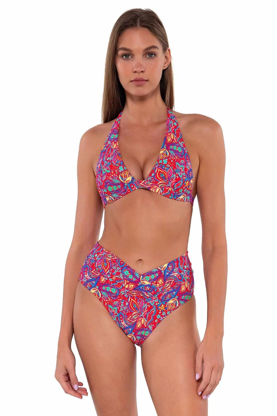 Alpine Butterfly Swim Women's Sunsets Rue Paisley Summer Lovin' V-Front Swim Bottom
