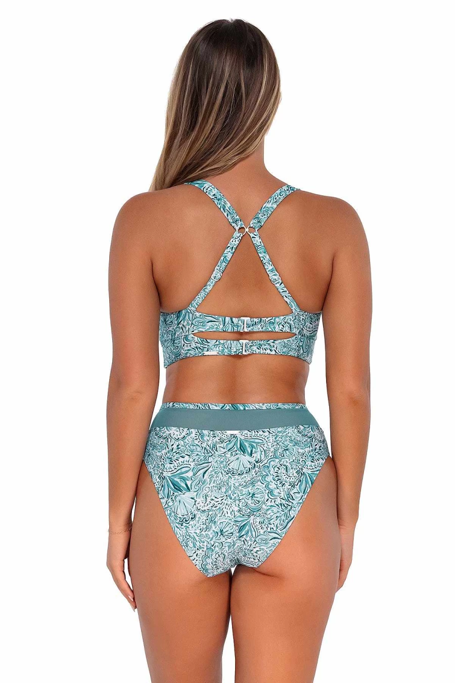 "Alpine Butterfly Swim Women's Danica Top - Stylish Sunset By The Sea Beachwear"