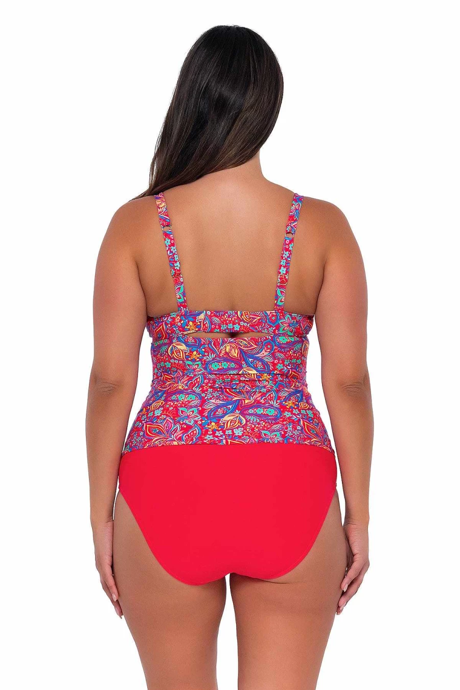 Alpine Butterfly Swim Women's Paisley Print Serena Tankini Top for Sunset Beachwear
