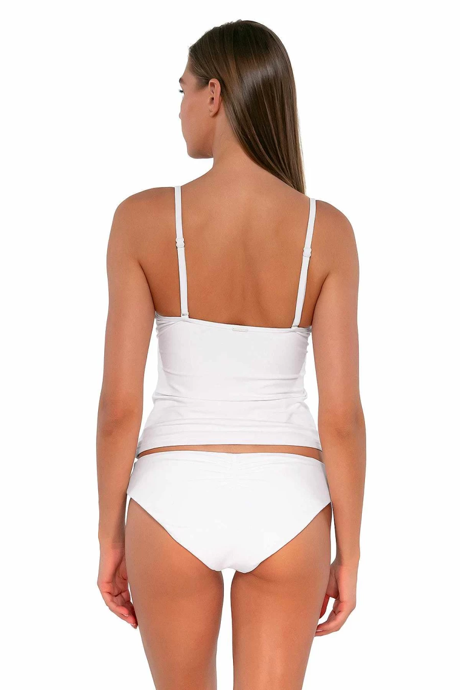 Alpine Butterfly Swim Women's White Lily Simone Tankini Top - Floral Sunset Print Swimwear