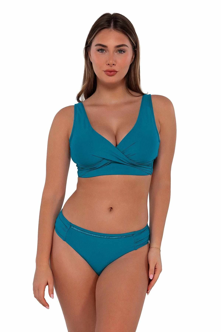 Alpine Butterfly Swim Women's Teal Elsie Top - Sunset Avalon Print Beachwear