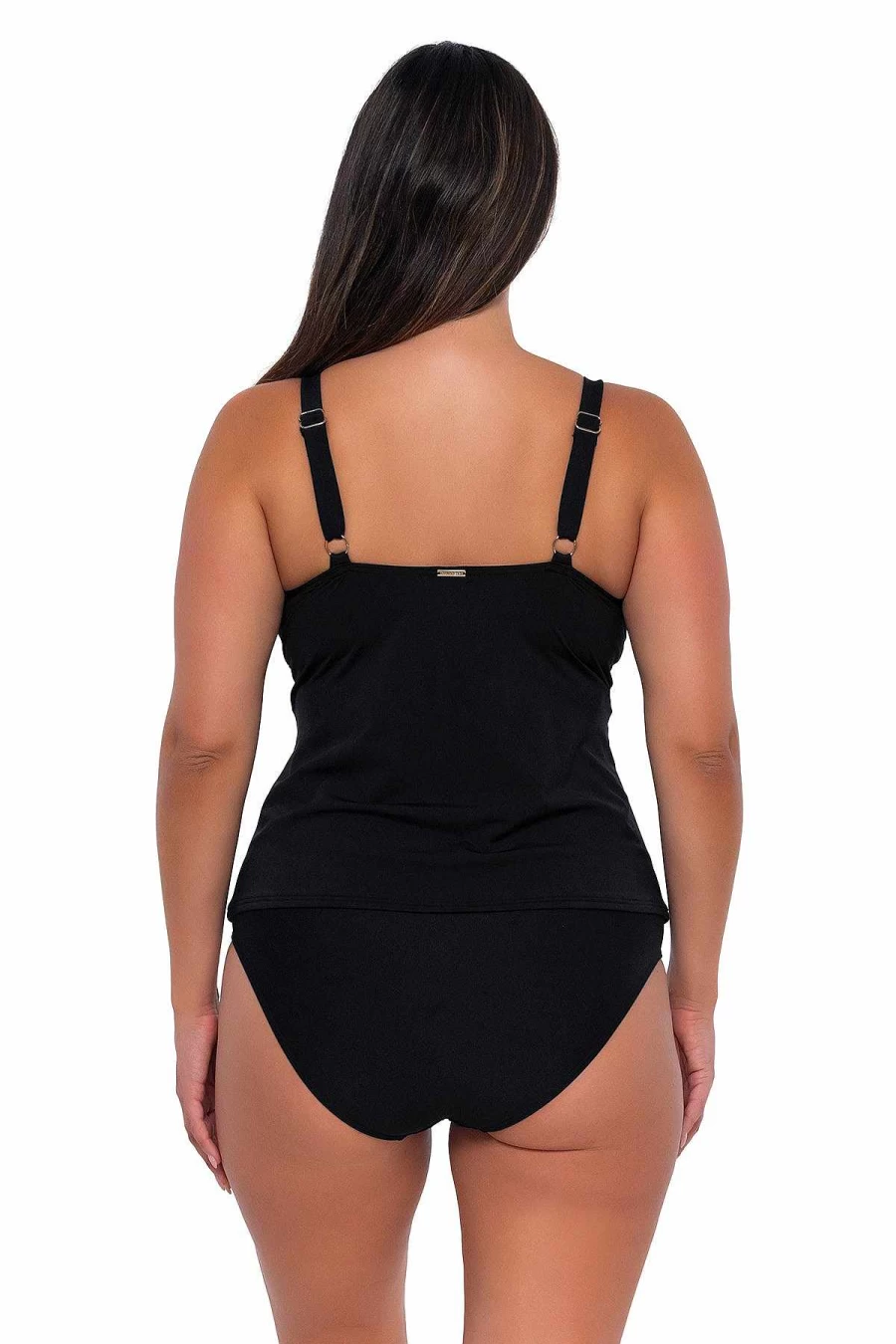 Alpine Butterfly Swim Women's Black Forever Tankini Top - Sunset Print Swimwear