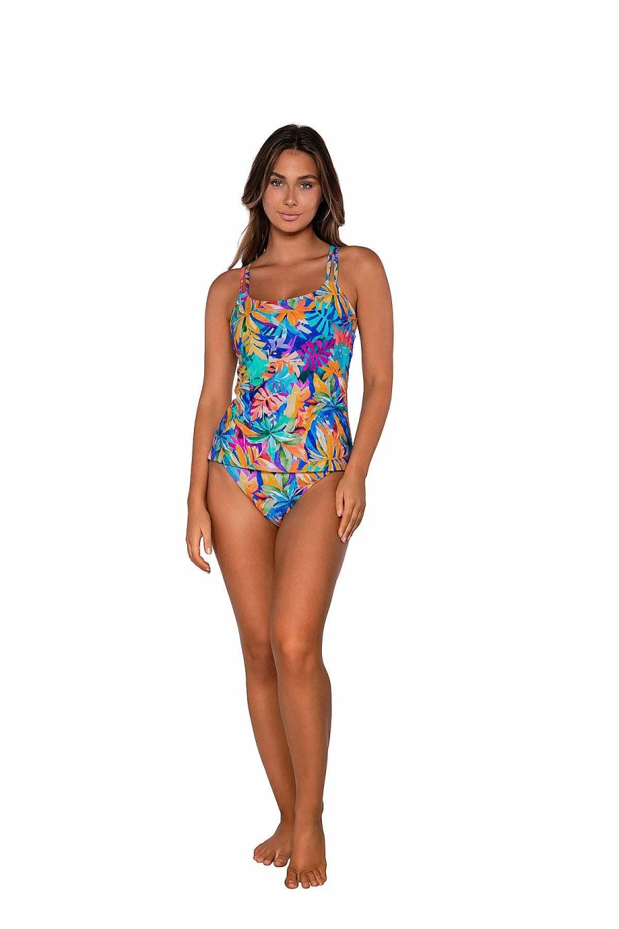 Alpine Butterfly Swim Women's Alegria Taylor Tankini Top - Stylish Sunset Print Swimwear