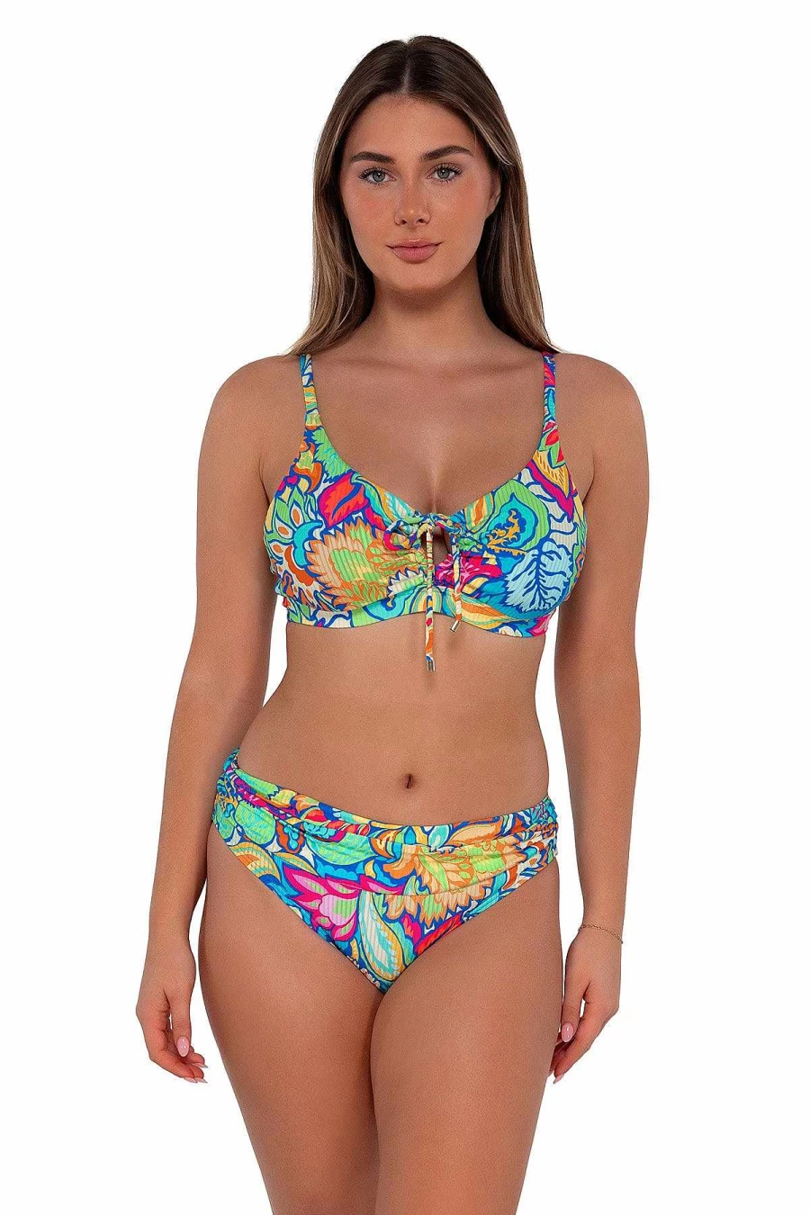 "Alpine Butterfly Swim Women's Sunsets Fiji Sandbar Rib Kauai Keyhole Top"