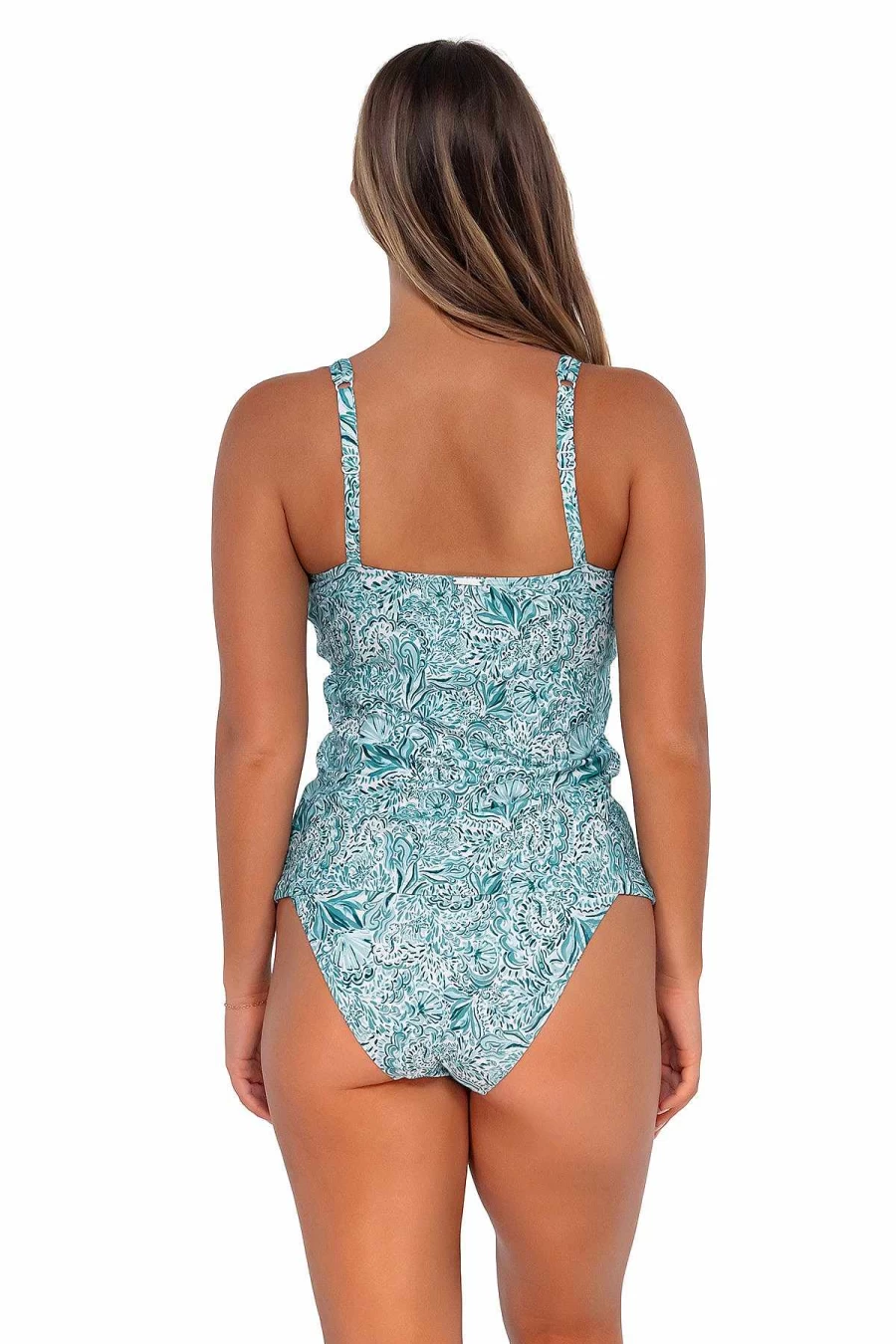 "Alpine Butterfly Swim Women's Taylor Tankini Top - Sunset By The Sea Print"