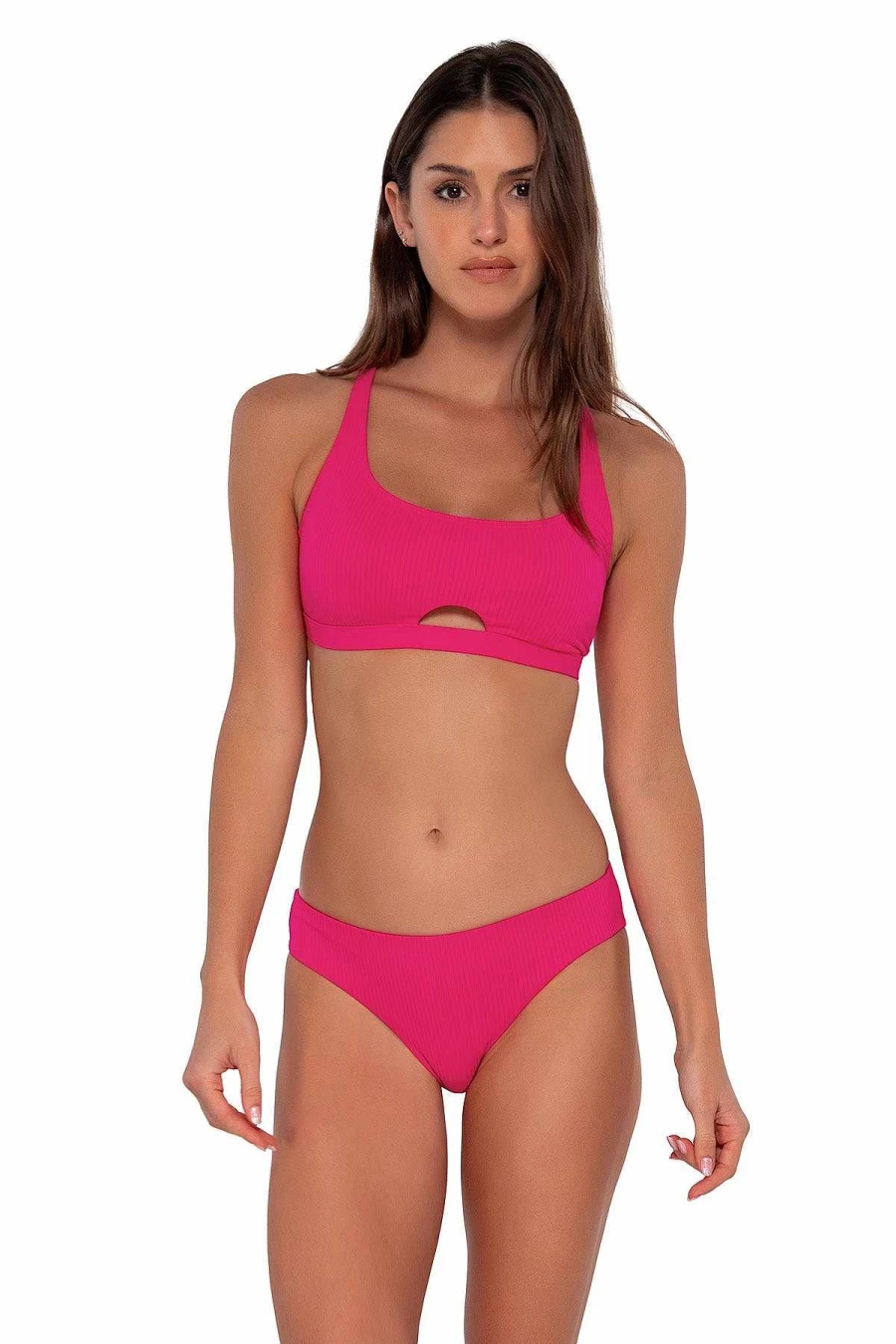 "Alpine Butterfly Swim Women's Sunsets Begonia High-Waisted Hipster Bikini Bottom"