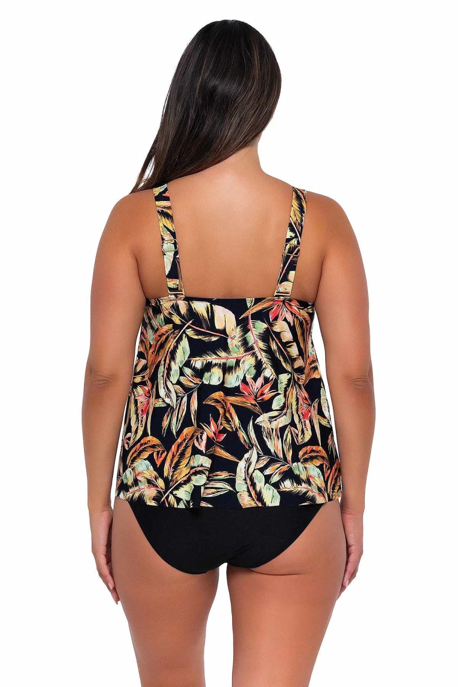 Alpine Butterfly Swim Women's Vintage Sadie Tankini Top - Retro Sunset Escape Swimwear