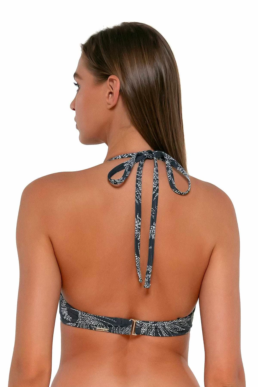Alpine Butterfly Swim Women's Seagrass Texture Brooke U-Wire Bikini Top - Sunset Fanfare Design