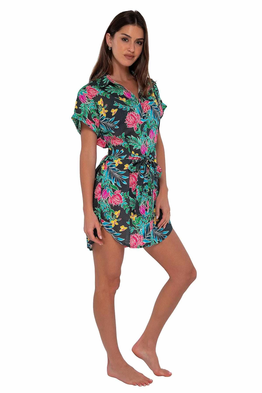 Alpine Butterfly Swim Women's Lucia Dress - Twilight Blooms Sunset Floral Summer Maxi Dress