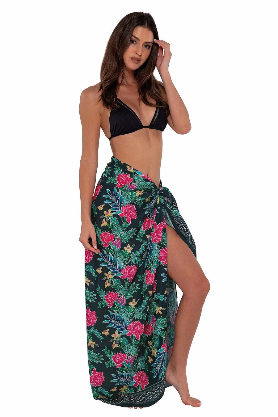 "Alpine Butterfly Swim Women's Sunset Twilight Blooms Paradise Beach Pareo Wrap"