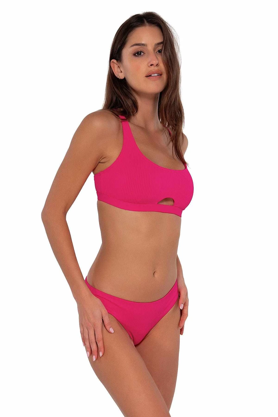 "Alpine Butterfly Swim Women's Sunsets Begonia High-Waisted Hipster Bikini Bottom"