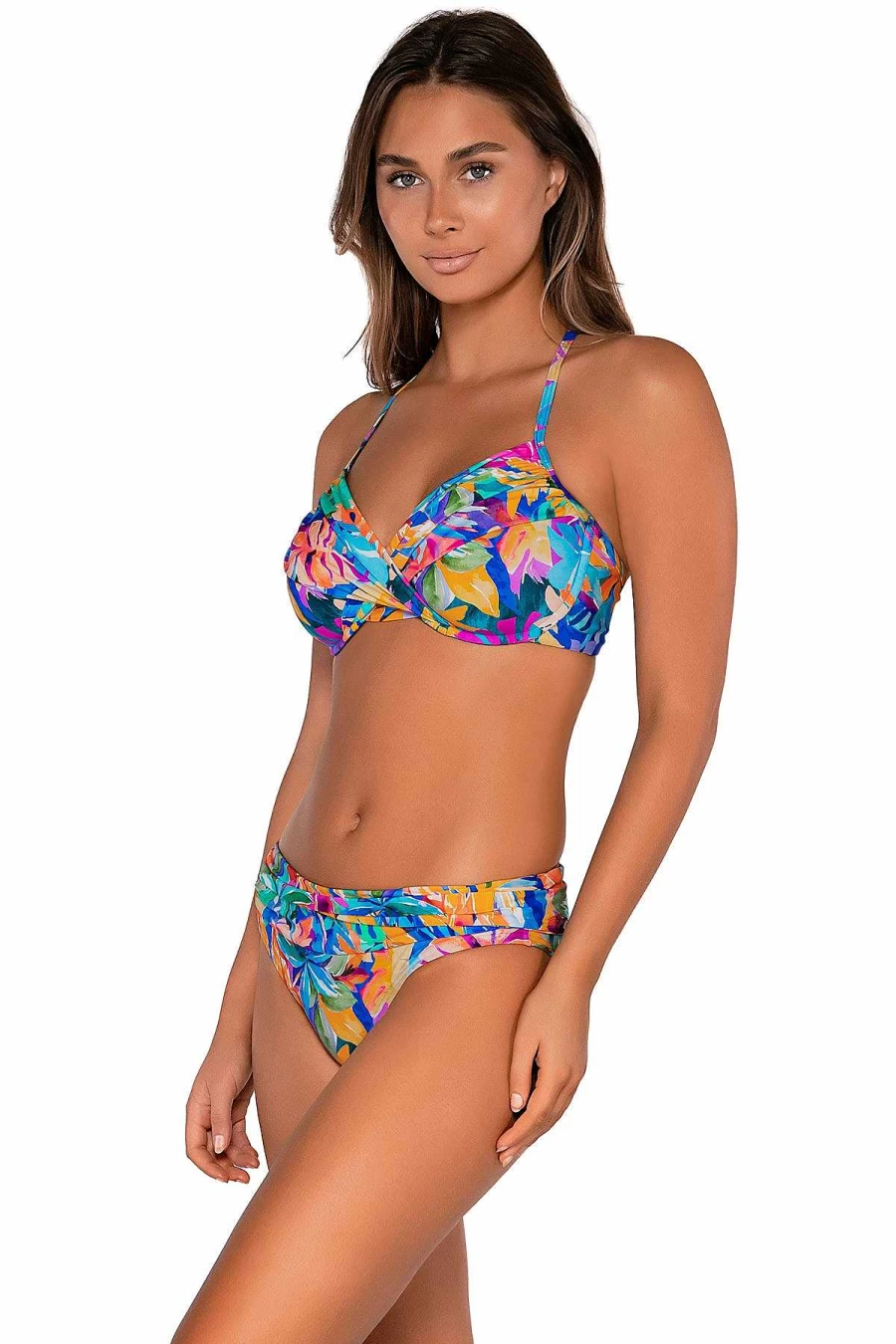 Alpine Butterfly Swim Women's Alegria Crossroads Underwire Bikini Top - Sunset Print