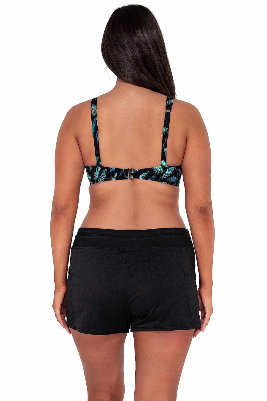 Alpine Butterfly Swim Women's Seagrass Texture Taylor Bralette Top - Sunset Cascade Design