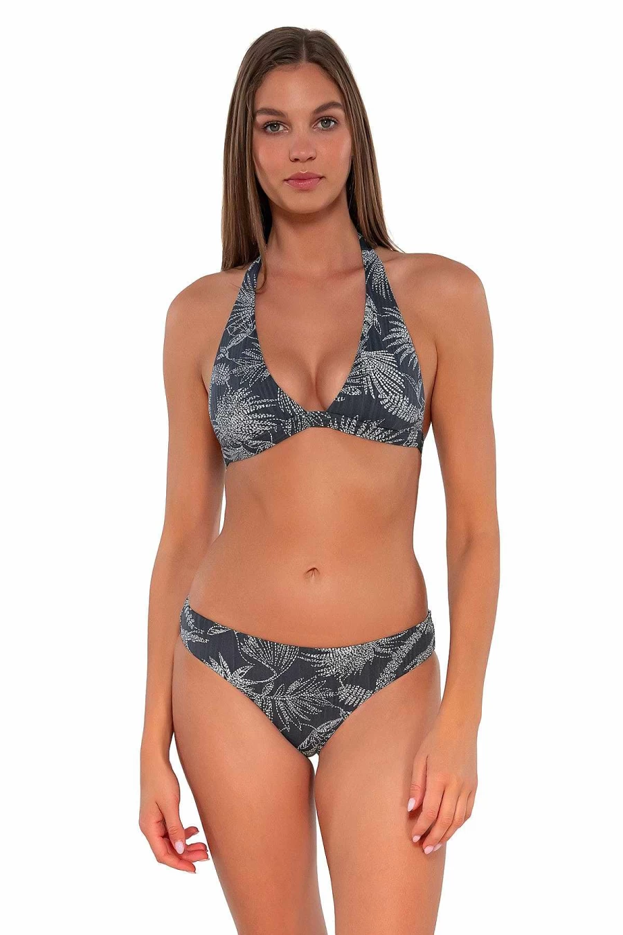 Alpine Butterfly Swim Women's Seagrass Texture Collins Hipster Bottom - Sunset Fanfare Design