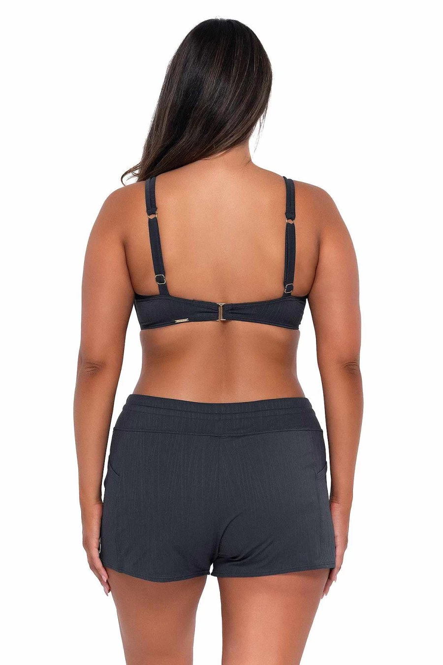 "Alpine Butterfly Swim Women's Laguna Seagrass Texture Swim Shorts – Sunset Escape Style"