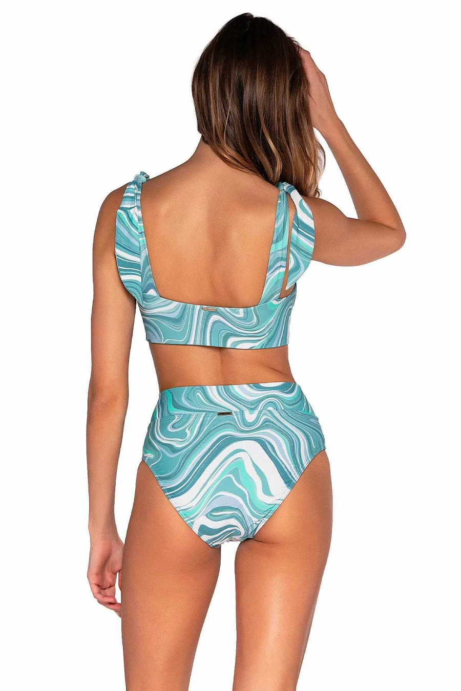 "Alpine Butterfly Swim Women's V-Front Bottom - Summer Lovin Sunset Moon Tide Swimwear"