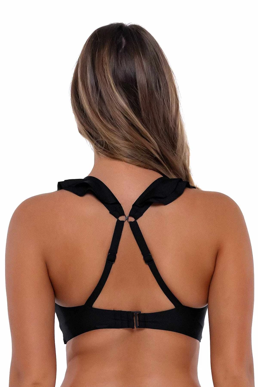 Alpine Butterfly Swim Women's Willa Wireless Top - Sunset Black Bikini