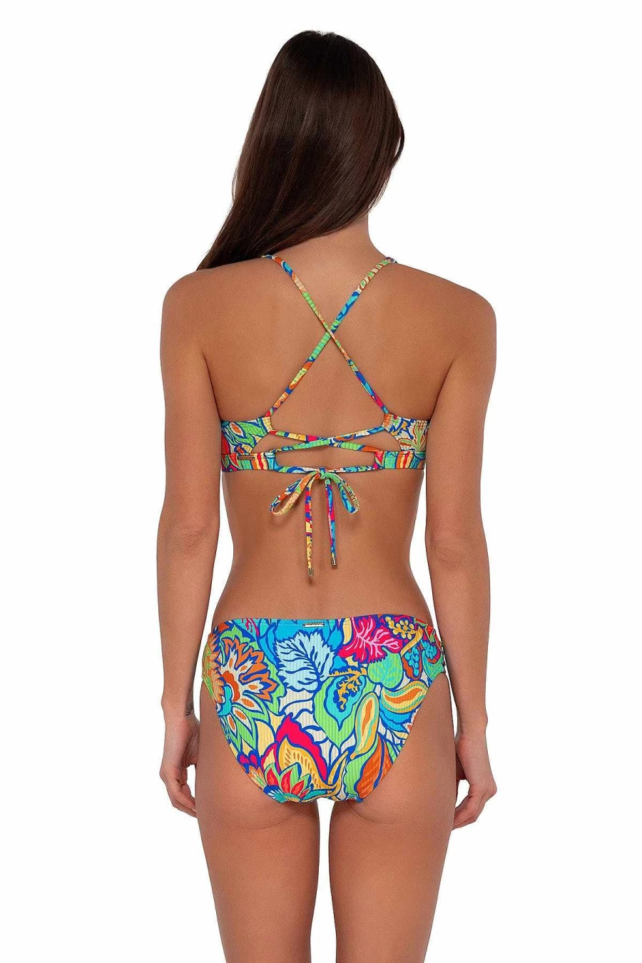 "Alpine Butterfly Swim Women's Audra Hipster Bottom - Fiji Sandbar Sunset Print Bikini"