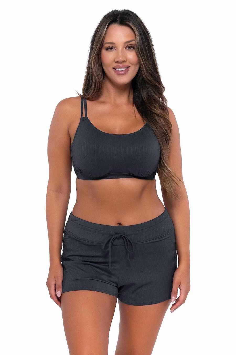 Alpine Butterfly Swim Women's Sunsets Slate Seagrass Texture Taylor Bralette Top - Soft Bralette with Natural Texture