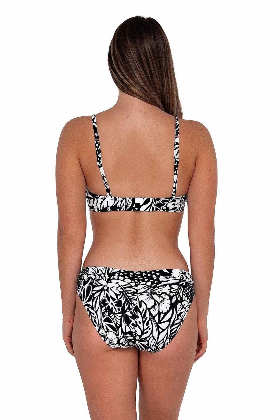 Alpine Butterfly Swim Women's Caribbean Seagrass Texture Sunset Print Swimwear Bottom