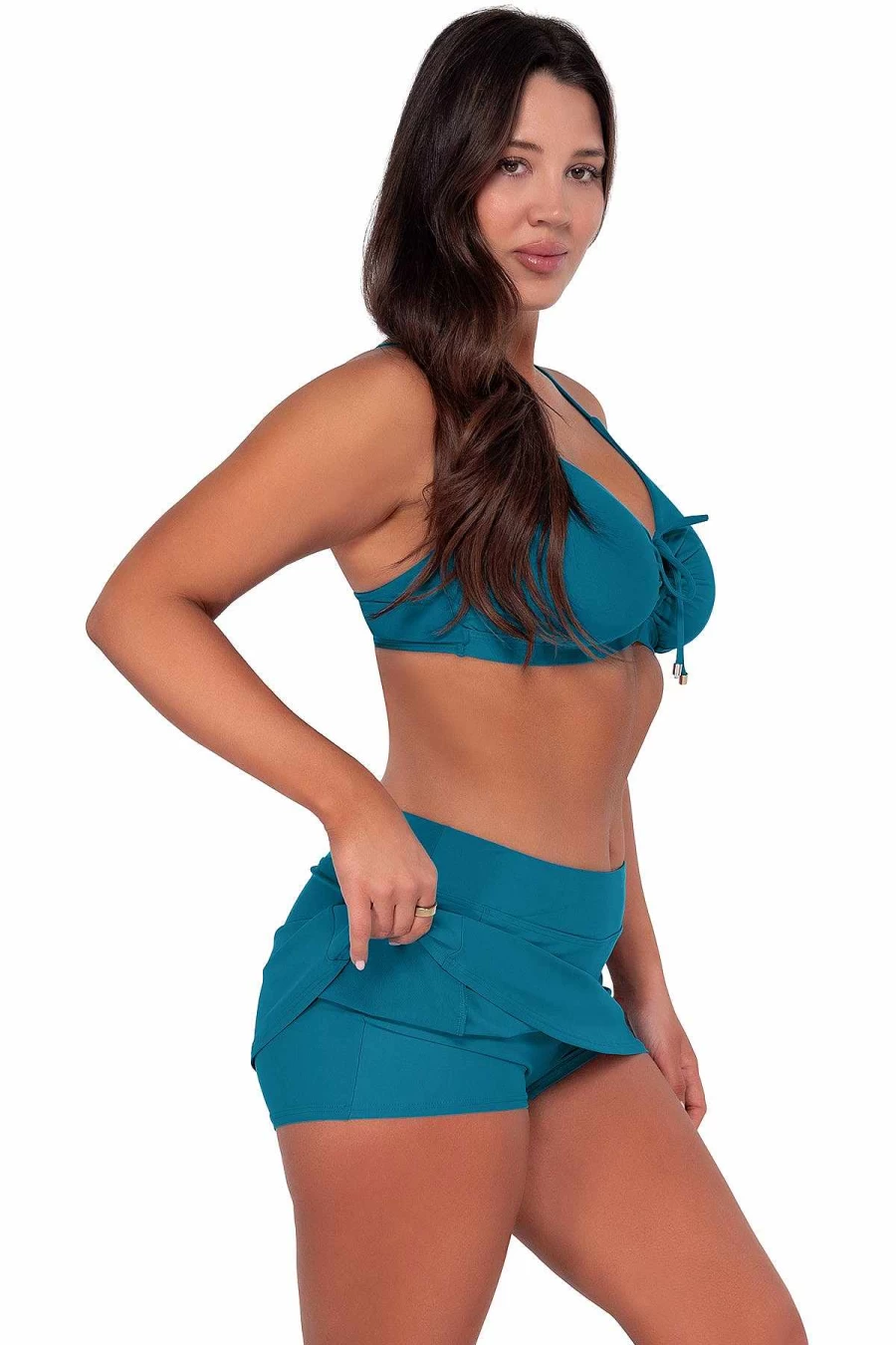 Alpine Butterfly Swim Women's Teal Kauai Keyhole Top - Sunset Avalon Design