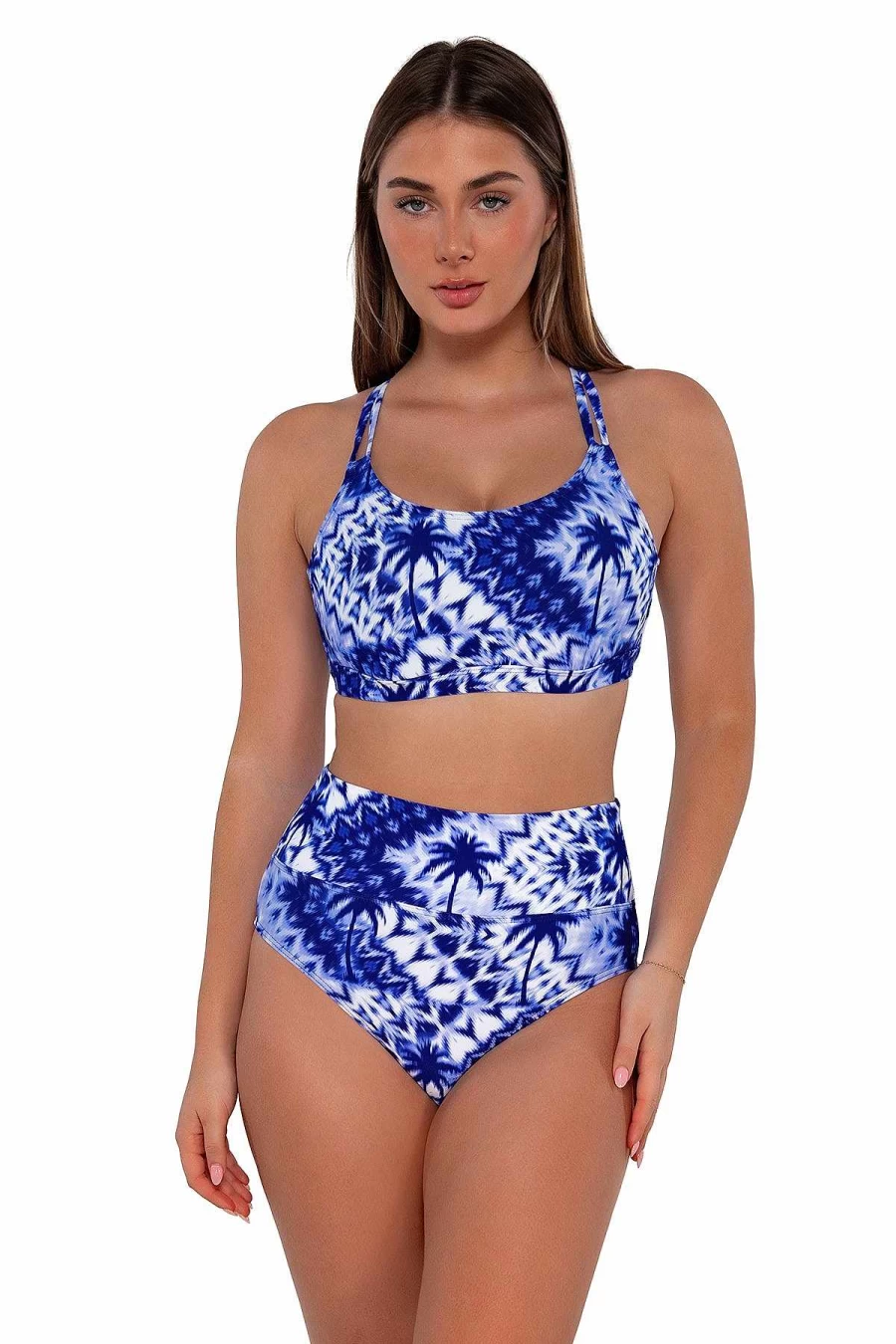 Alpine Butterfly Swim Women's Tulum Taylor Bralette Top - Boho Sunset Print Beachwear