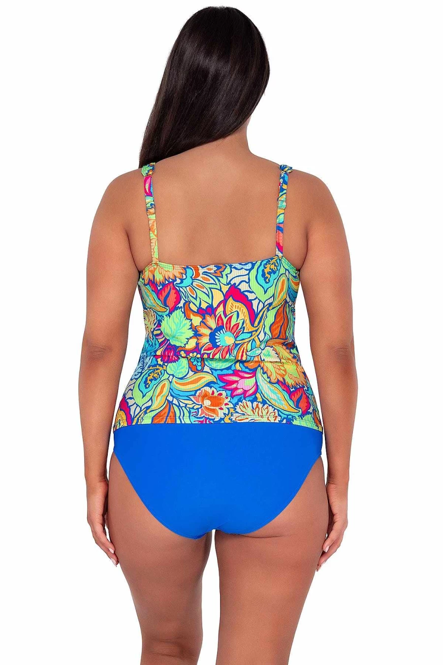 Alpine Butterfly Swim Women's Fiji Sandbar Ribbed Emerson Tankini Top for Sunset Getaways