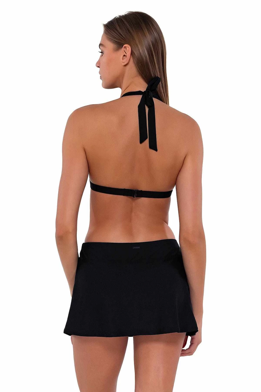 Alpine Butterfly Women's Black Sporty Swim Skirt for Active Beachwear