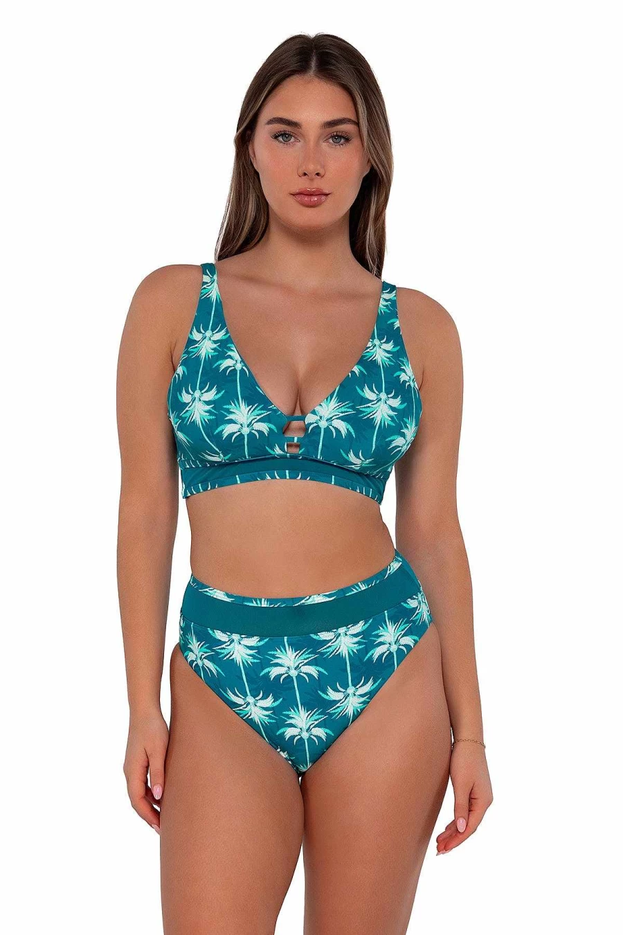 Alpine Butterfly Swim Women's Danica Top - Stylish Sunset Palm Beach Blouse for Summer Fashion