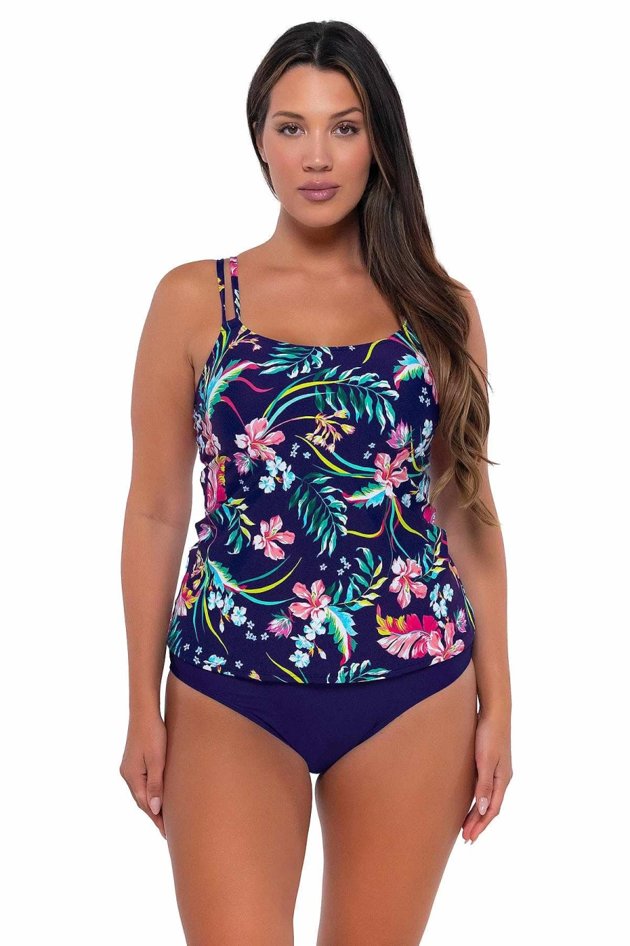 Alpine Butterfly Swim Women's Taylor Tankini Top - Sunset Island Getaway Print