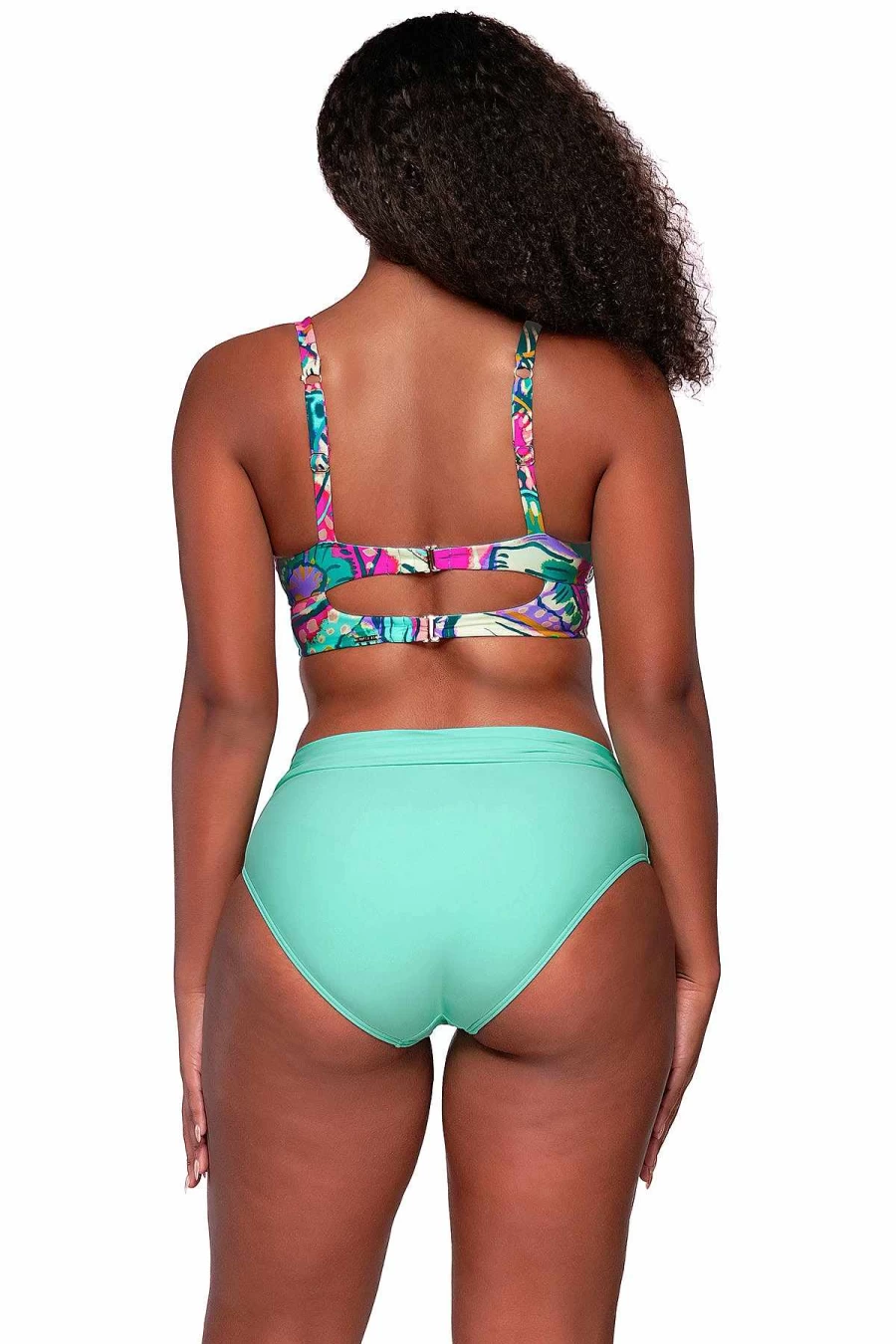 Alpine Butterfly Swim Women's Colette Lush Garden Bralette Top - Floral Sunset Design