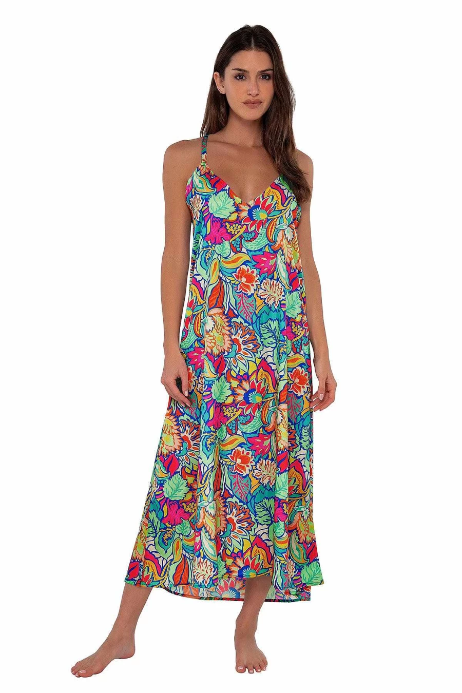 Alpine Butterfly Swim Women's Fiji Sunset Tropical Destination Dress