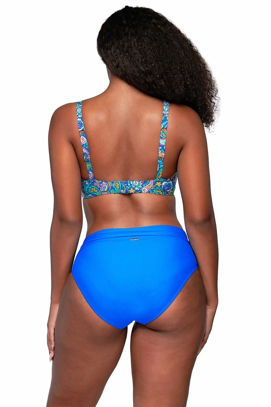 "Alpine Butterfly Swim Women's Persian Sky Kauai Keyhole Top - Sunset Print Beachwear"