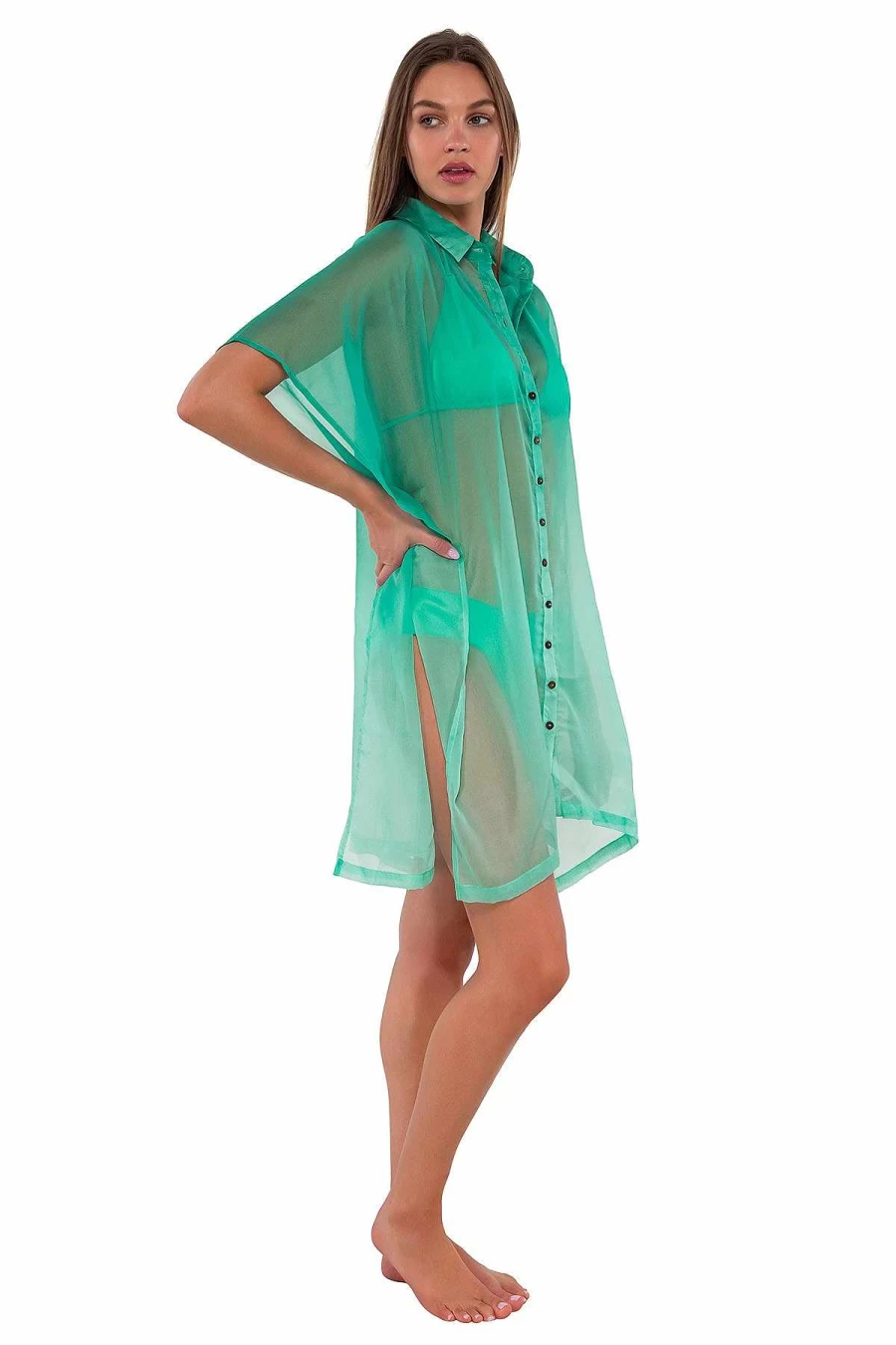 Alpine Butterfly Swim Women's Sunsets Mint Shore Thing Tunic Top