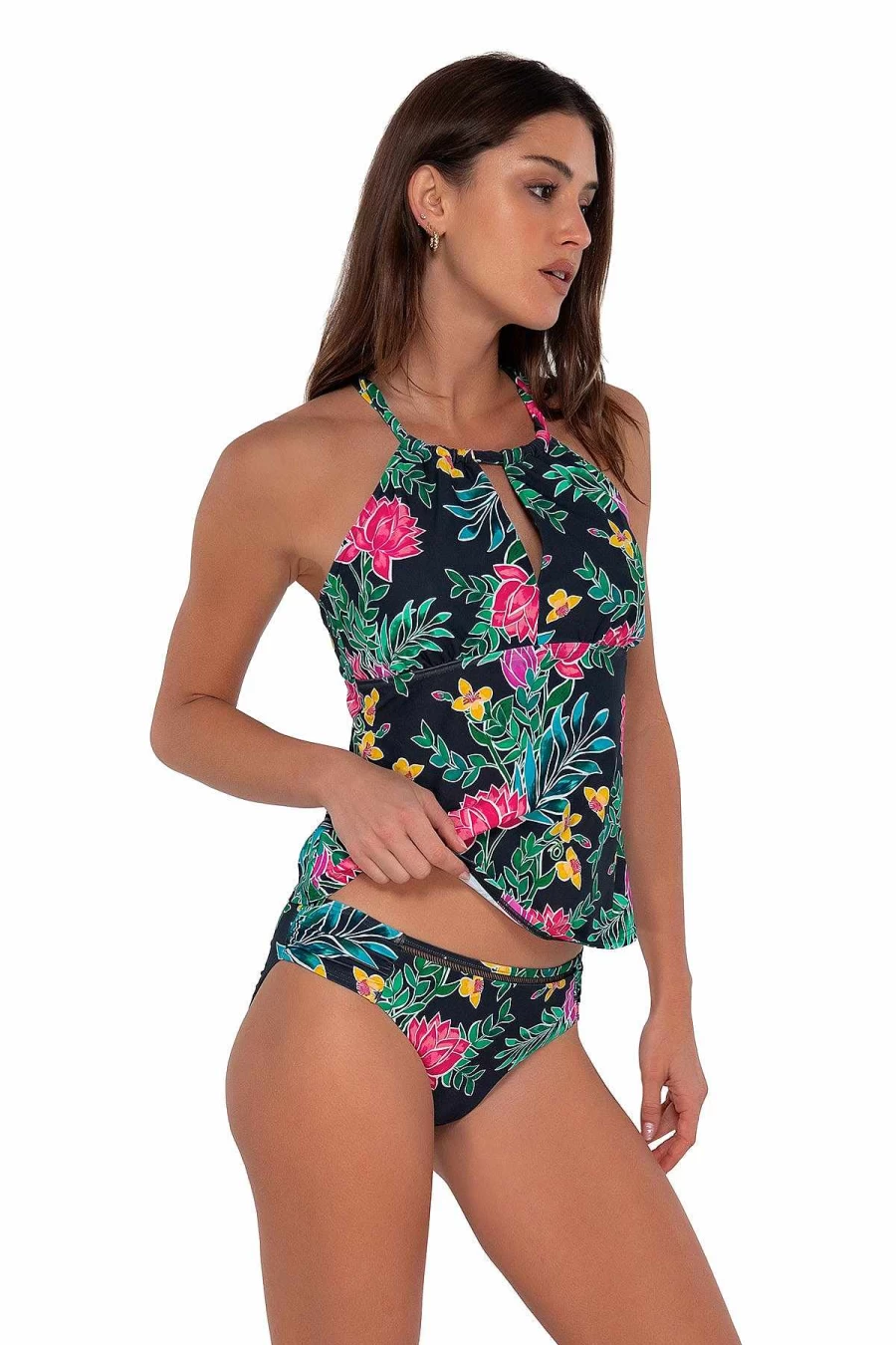 Alpine Butterfly Swim Women's Mia Tankini Top - Floral Sunset Print Swimwear for Beach & Pool