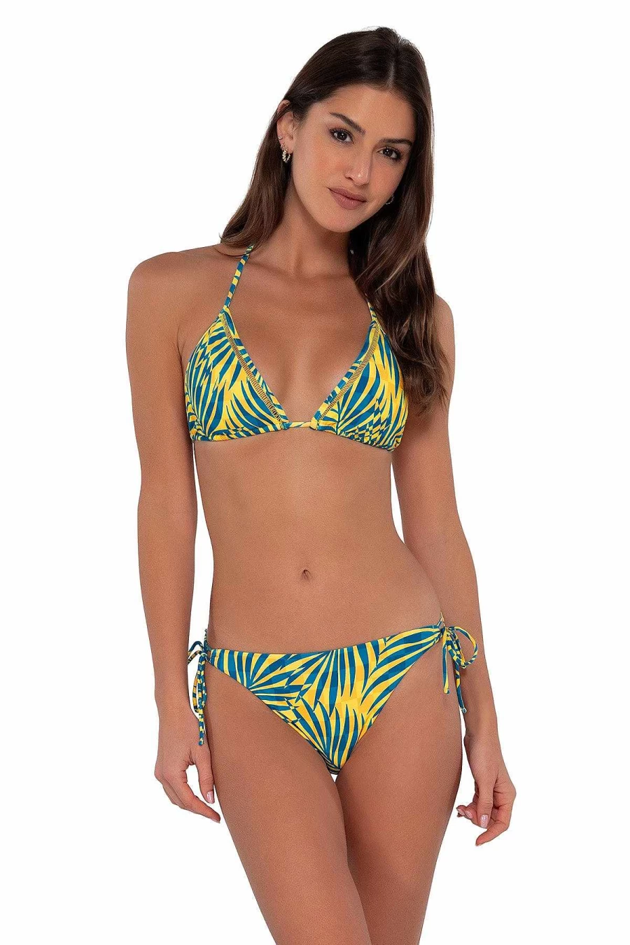 Alpine Butterfly Swim Women's Everlee Tie Side Bottom - Sunset Cabana Print Beach Bikini