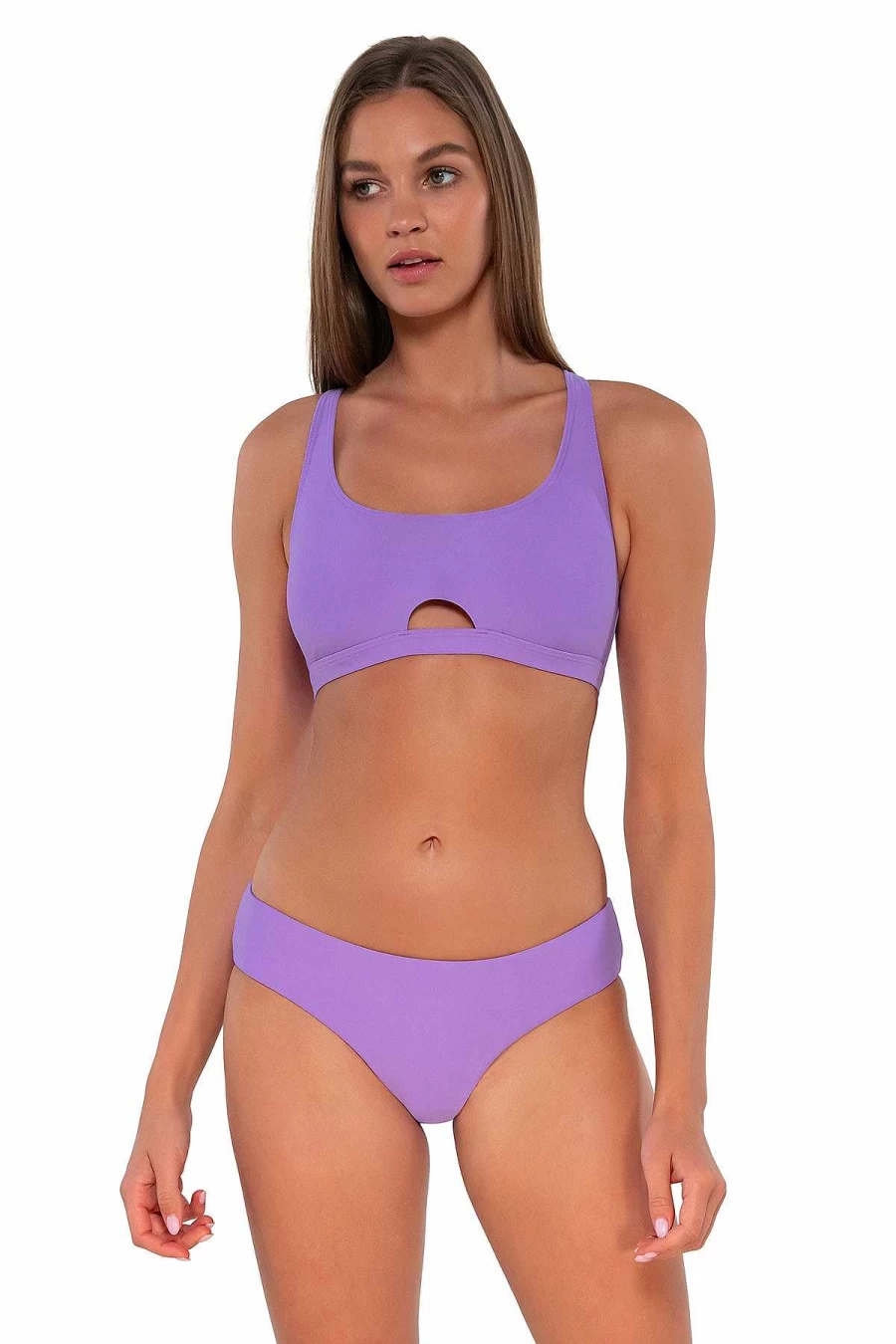 Alpine Butterfly Swim Women's Passion Flower Brandi Bralette Top - Sunset Print